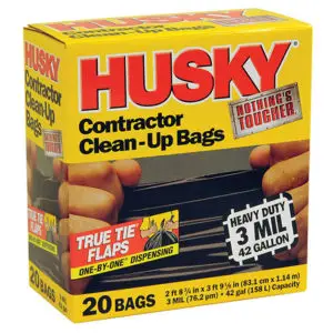 3 mil Black Contractor Garbage Bags With Flap 32 ct