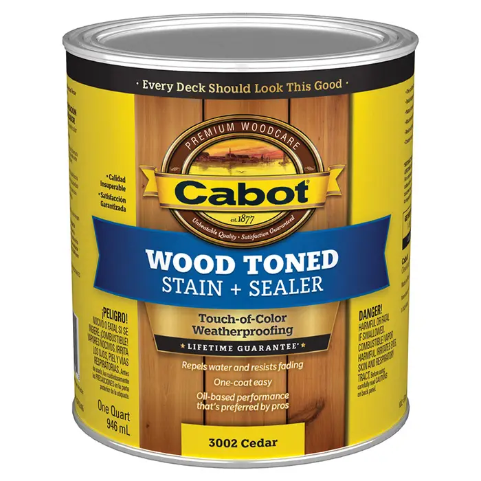 1 Qt Cabot Stains 3002 Cedar Wood Toned Deck And Siding Stain 