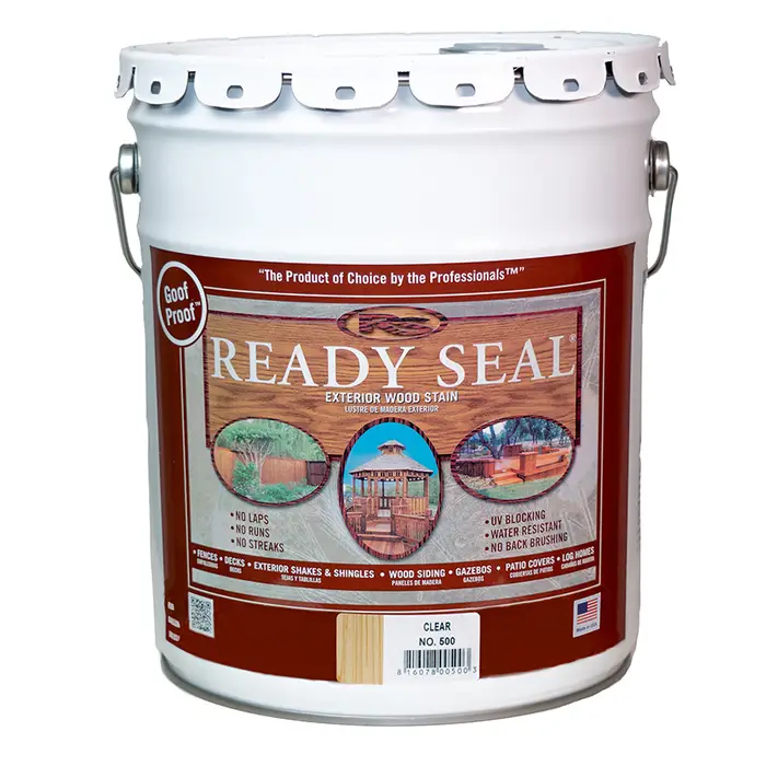 5 Gal Ready Seal 500 Clear Exterior Stain and Sealer For Wood - FREE