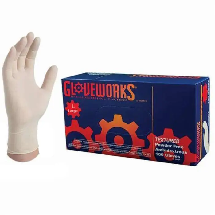 Ammex GWON46100 Gloveworks Orange Nitrile Powder Free Industrial Gloves, 8  Mil, Size Large