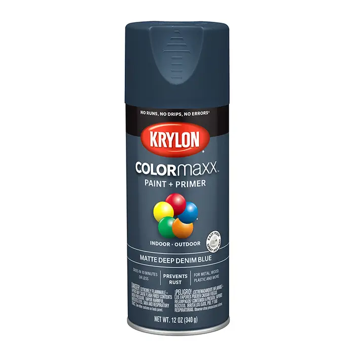 12 Oz Krylon K05604007 Deep Denim Blue COLORmaxx Paint & Primer Spray